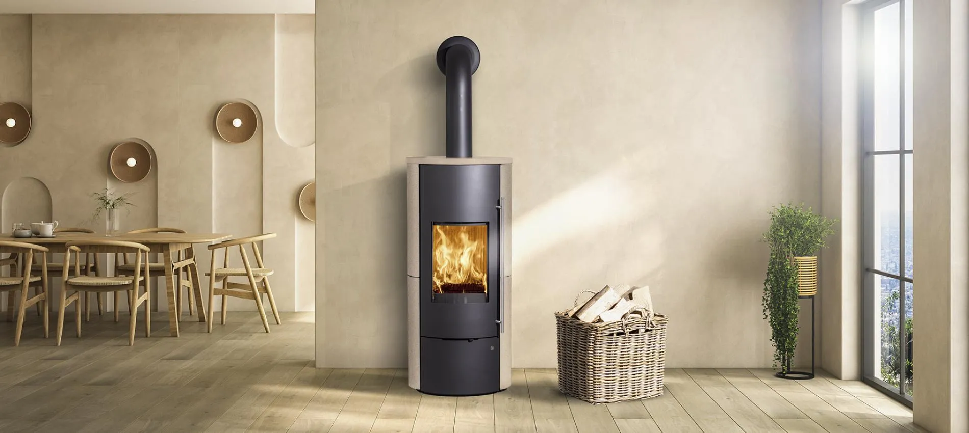 Wasserführender Kamin, Tolima Aqua II – Keramik Ahorn