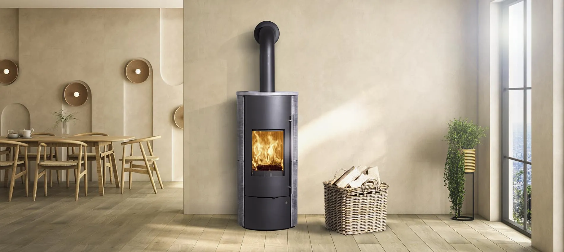 Wasserführender Kamin, Tolima Aqua II – Keramik Curlo lines