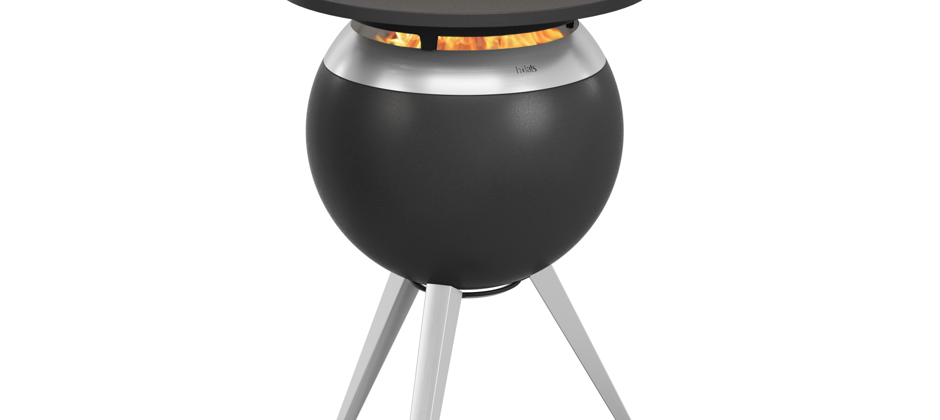MOON 45 Feuerschale mit hohem Fuß und Plancha